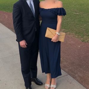 H&M Navy Blue Midi Dress